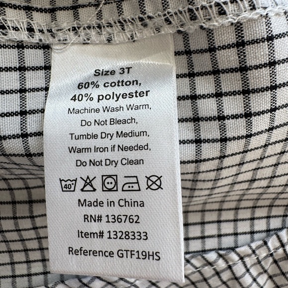 Andy & Evan Black and White Plaid Button Down Shirt - Picture 4 of 5